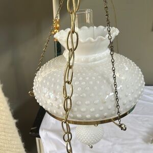 Vintage Elegant Milk Glass Hanging Lamp